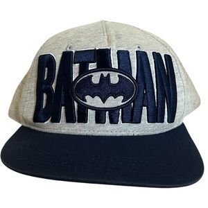 TM & DC Comic's "BATMAN" Adjustable Snapback Grey Cloth Cap with Blue Brim